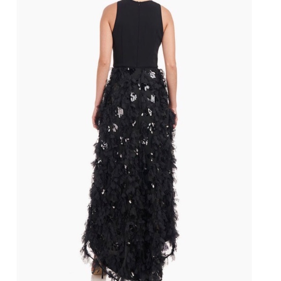 NWT JS Collections Black Ruffle Evening Gown 4 - Picture 2 of 14